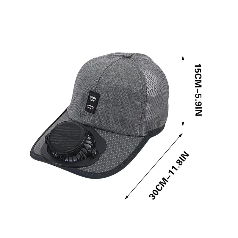 Solar Fan Cap height and brim dimensions