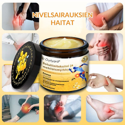 ⚡📢Ourlyard® Botuliinitoksiini ja Mehiläismyrkky Kipua Lievittävä ja Luita Parantava Kaksivaikutteinen Rauhoittava Voide
