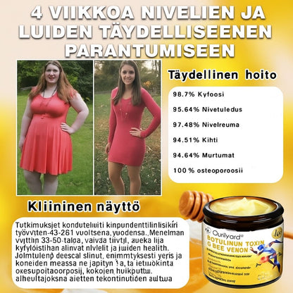 ⚡📢Ourlyard® Botuliinitoksiini ja Mehiläismyrkky Kipua Lievittävä ja Luita Parantava Kaksivaikutteinen Rauhoittava Voide