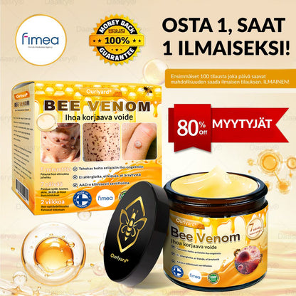 Ourlyard® Botox Mehiläismyrkky Ihon Uudistusvoide – Ikääntymisen merkkien vähentäjä, Kosteuttava, Ihoa kiinteyttävä ja kohottava, Ihon korjaava, Tasaisen sävyn edistäjä, Aknen ja tummien läiskien hoito, Syylien ja luomien poisto sekä Psoriaasin lievitys.