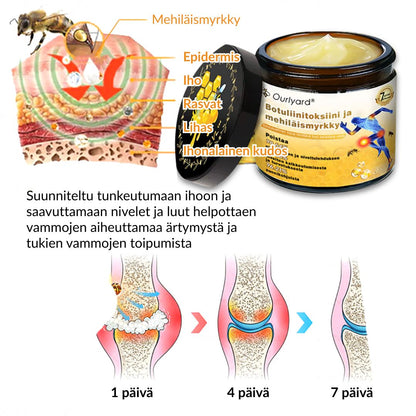 ⚡📢Ourlyard® Botuliinitoksiini ja Mehiläismyrkky Kipua Lievittävä ja Luita Parantava Kaksivaikutteinen Rauhoittava Voide