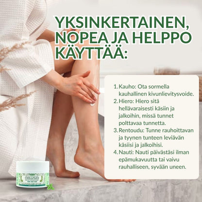 🎁𝐎𝐟𝐟𝐢𝐜𝐢𝐚𝐥 𝐒𝐭𝐨𝐫𝐞: 𝐎𝐮𝐫𝐥𝐲𝐚𝐫𝐝® Chillflex Mint Kivunlievitysvoide Vallankumouksellinen FDA:n hyväksymä voide poistaa kroonisen kivun vain 48 tunnissa – ei pillereitä, ei tuhansien eurojen lääkärikuluja!