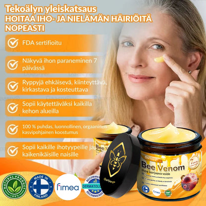 Ourlyard® Botox Mehiläismyrkky Ihon Uudistusvoide – Ikääntymisen merkkien vähentäjä, Kosteuttava, Ihoa kiinteyttävä ja kohottava, Ihon korjaava, Tasaisen sävyn edistäjä, Aknen ja tummien läiskien hoito, Syylien ja luomien poisto sekä Psoriaasin lievitys.