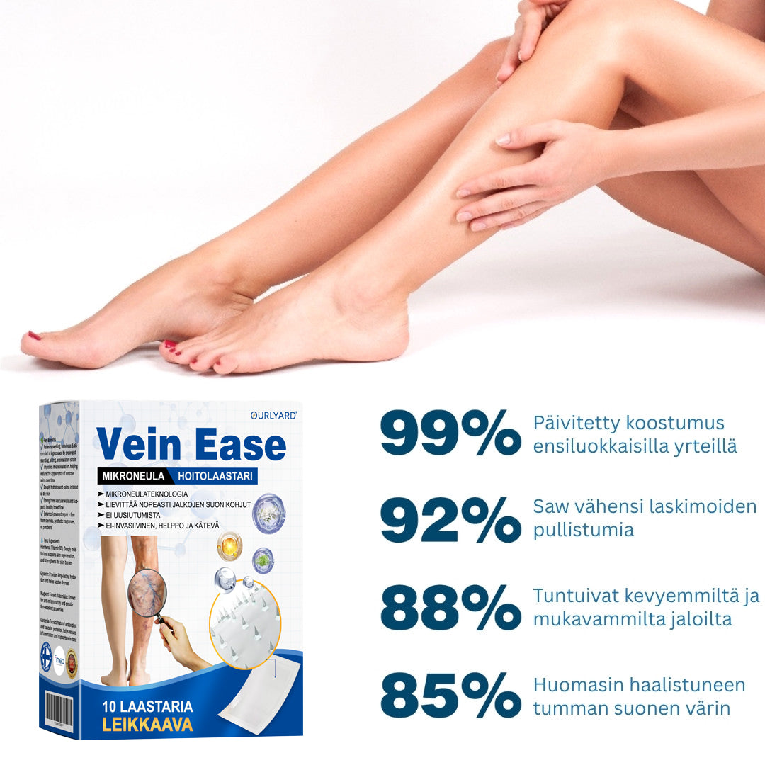 🔥Aikarajoitettu tarjous – Ourlyard® Vein Ease -mikroneulahoitolaastari – leikattava (hämähäkkisuonille, suonikohjuille, turvotukseen ja jalkojen väsymykseen)