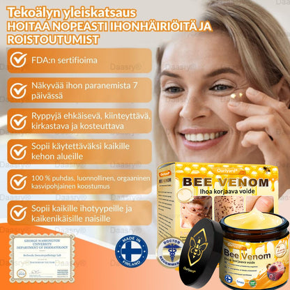 Ourlyard® Botox Mehiläismyrkky Ihon Uudistusvoide – Ikääntymisen merkkien vähentäjä, Kosteuttava, Ihoa kiinteyttävä ja kohottava, Ihon korjaava, Tasaisen sävyn edistäjä, Aknen ja tummien läiskien hoito, Syylien ja luomien poisto sekä Psoriaasin lievitys.
