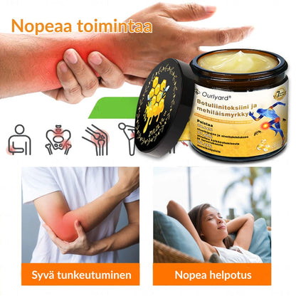 ⚡📢Ourlyard® Botuliinitoksiini ja Mehiläismyrkky Kipua Lievittävä ja Luita Parantava Kaksivaikutteinen Rauhoittava Voide