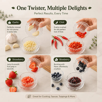 Transparent Manual Garlic Twister Mini Grinder for Kitchen Prep