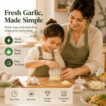 Transparent Manual Garlic Twister Mini Grinder for Kitchen Prep