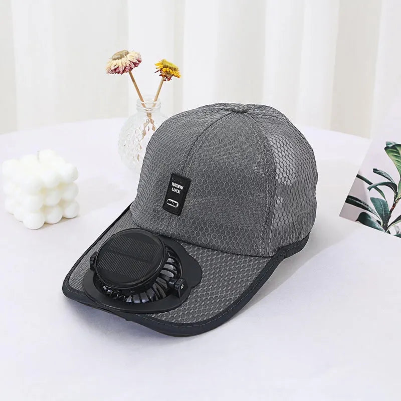 Gray Solar Fan Cap product view